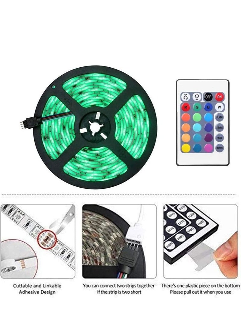 Mult-Color LED Light Strip 2M USB RGB Waterproof Decoration Lighting with Remote Control Flexible Led Strip Lighting for Bedroom Kitchen Hotel Home TV Back (Color Changing) - Image 5