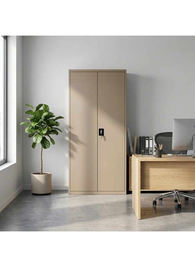 بيتي دولاب تخزين مكتبي حديد - بيج - Image 1