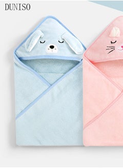 DUNISO Baby Bath Towels Newborn Hooded Baby Towel Ultra Absorbent and Soft Cotton Hooded Washcloth for Baby Toddler Infant Unisex Hooded Baby Bath Towel Blue  - Image 4