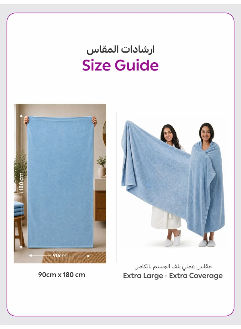 Donetella SOLID - 1Pcs Bath Sheet (1 Piece, 90 X 180 cm) - Microfiber 330 GSM - Ultra Soft & Highly Absorbent Quick Dry Large Bath Towel, Lightweight Solid Bath Sheet for Bathroom, Gym, Spa & Travel.  | Best Price UAE