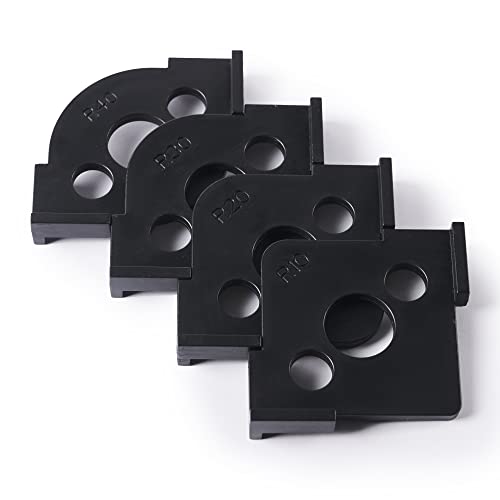 HERMIT TOOLS Pack of 4 Radius Jig Router Templates Corner Radius Routing Templates,Routing Rounded Corners Router Bit Templates for Woodworking Routing (8 Different Radius Set) - Image 1