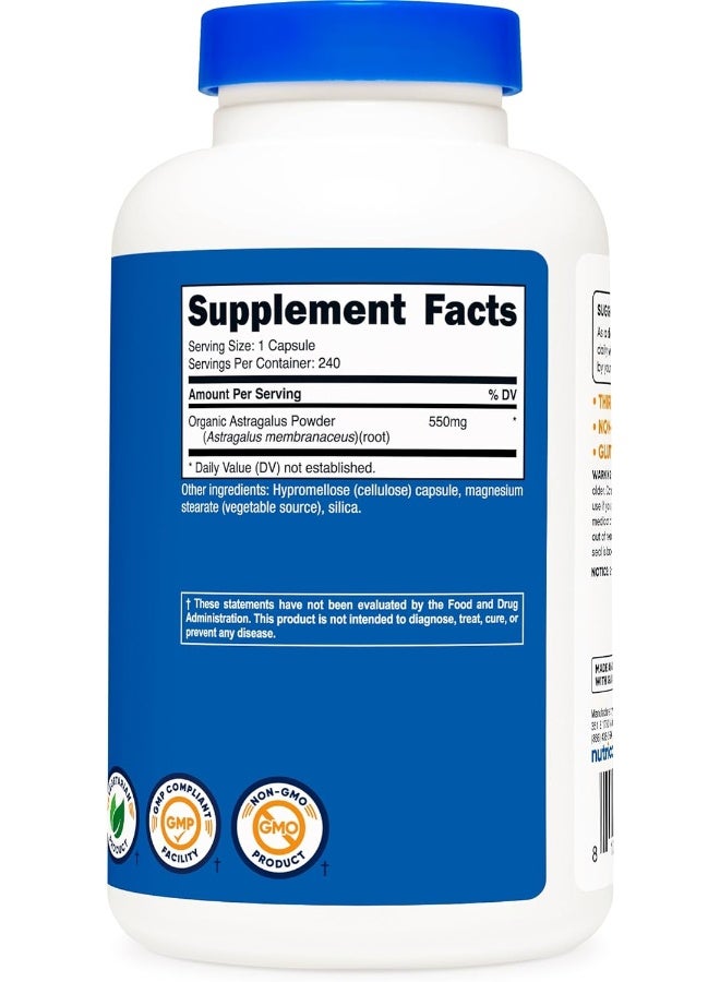 Nutricost Astragalus Capsules 550mg, 240 Capsules - Non-GMO and Gluten Free - Image 4