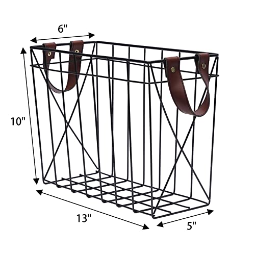 Opexscal Magazine Rack Magazine Holder Storage Organizer Bin for Magazines, Books or Vinyl Record Album Storage, Black - Image 2