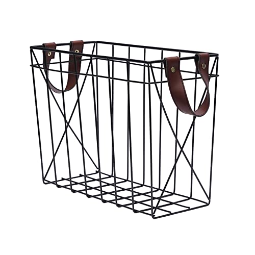 Opexscal Magazine Rack Magazine Holder Storage Organizer Bin for Magazines, Books or Vinyl Record Album Storage, Black - Image 1