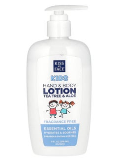 Kiss My face Kids Hand & Body Lotion Tea Tree & Aloe Fragrance Free 9 fl oz (266 ml) 