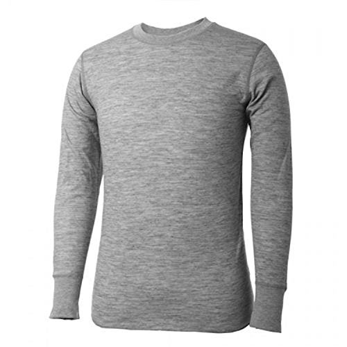 Terramar Men's 2-Layer Merino Wool Long Sleeve Crew, Grey Heather, X-Large - Image 3