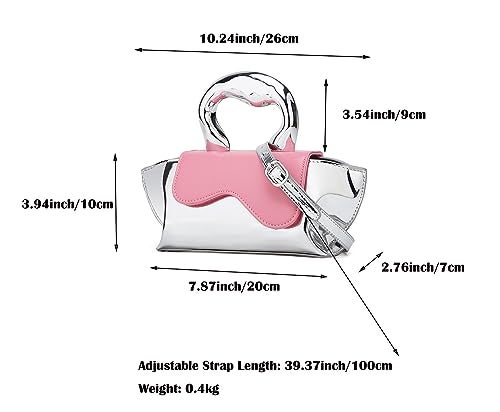 Jusavie Small Silver Bag Crossbody Bags Satchels Y2K Evening Bags Handbag for Women Hobo Bags Shoulder Bags Tote Bag for Women 2025 - Image 5
