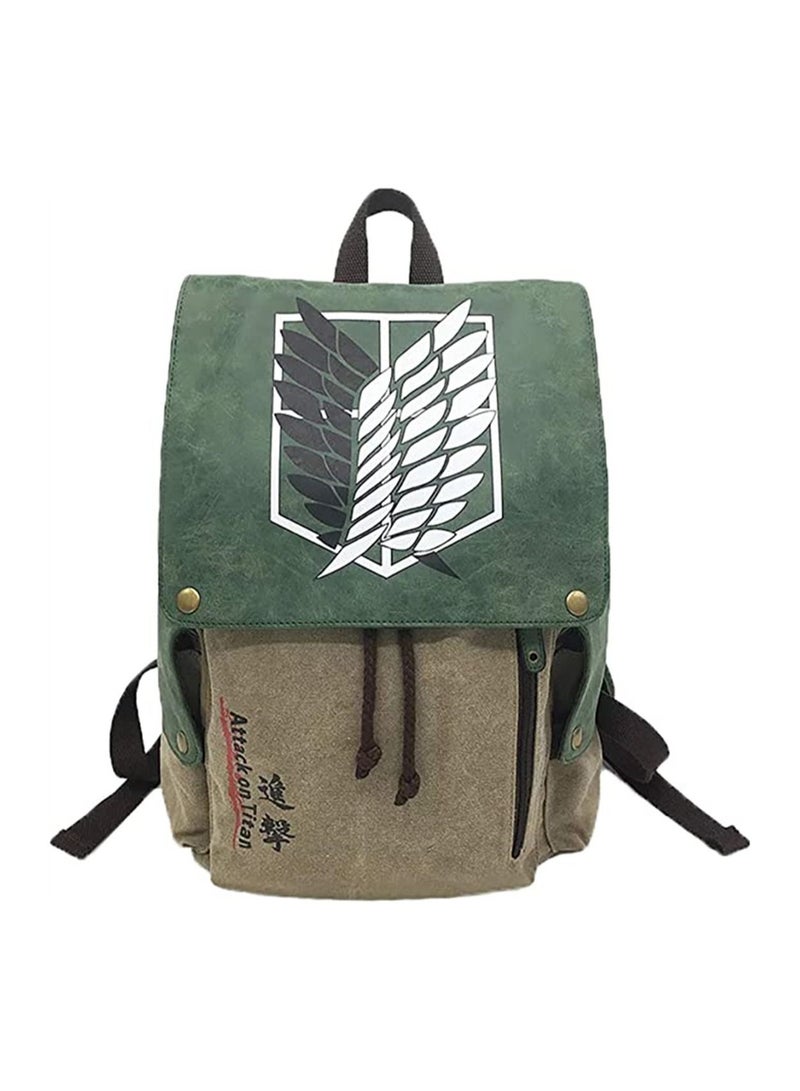 Attack on Titan Casual Canvas Anime Printed Flap Backpack