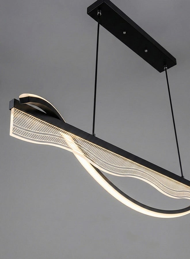 BUY4LESS -  Modern Lighting, Linear Chandelier, Light, Black Color, Length:120 cm, Suitable for living room, dining room, kitchen, Adjustable height - Image 3