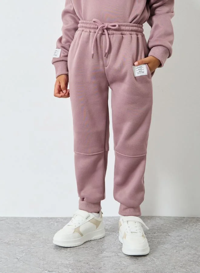 Styli Boys Purple Solid Hoodie and Jogger Set