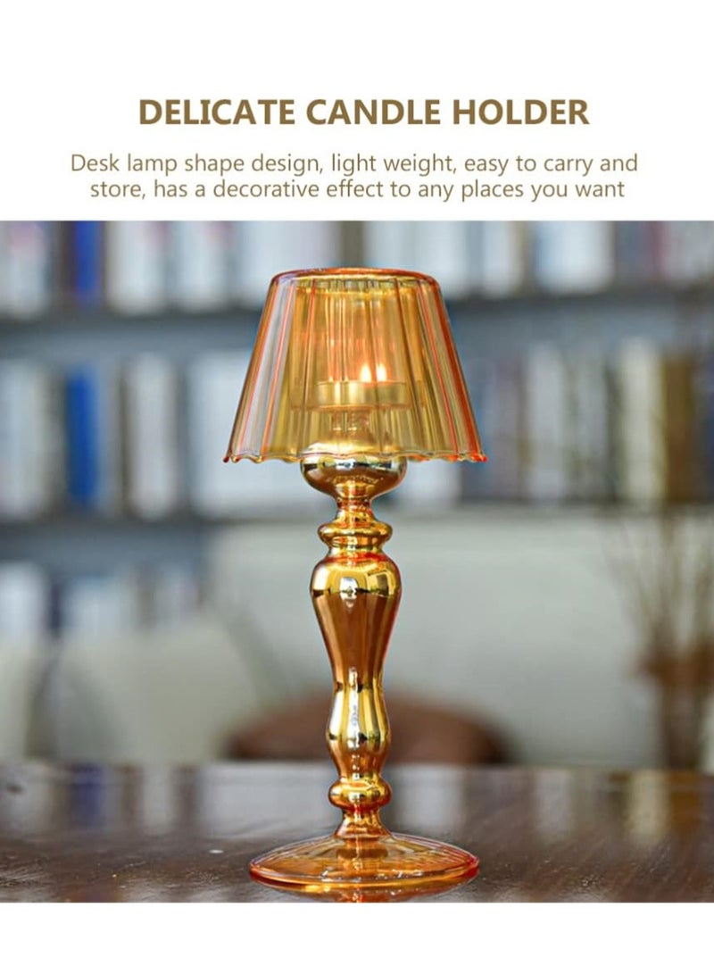 Candle Holder, Tea Light Holder Candle Stick Holders, Glass Wedding Candle Base Lamp Shaped Candle Stand, Decorative Votive Stand Clear Tall Crystal Candle Holder, 1 Pcs - Image 2