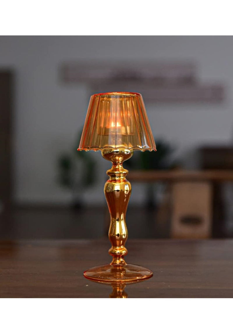 Candle Holder, Tea Light Holder Candle Stick Holders, Glass Wedding Candle Base Lamp Shaped Candle Stand, Decorative Votive Stand Clear Tall Crystal Candle Holder, 1 Pcs - Image 4