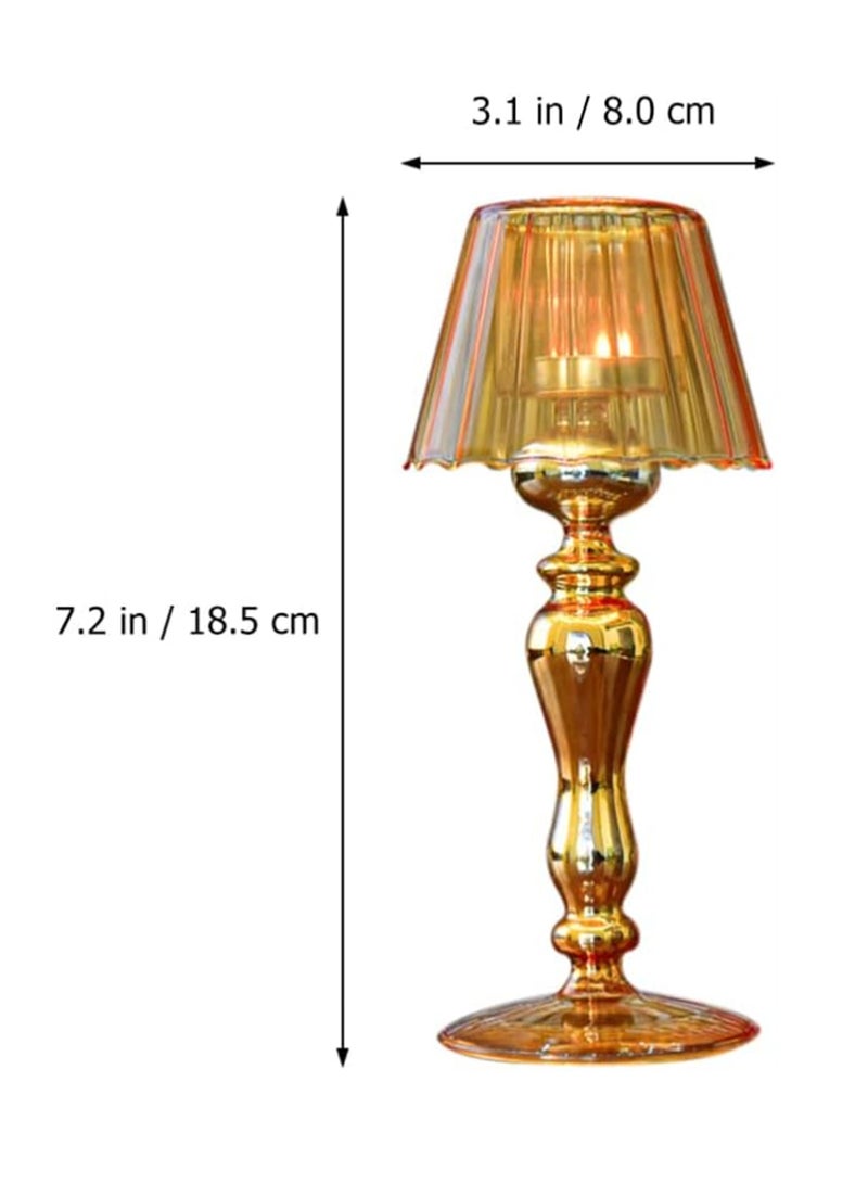 Candle Holder, Tea Light Holder Candle Stick Holders, Glass Wedding Candle Base Lamp Shaped Candle Stand, Decorative Votive Stand Clear Tall Crystal Candle Holder, 1 Pcs - Image 5