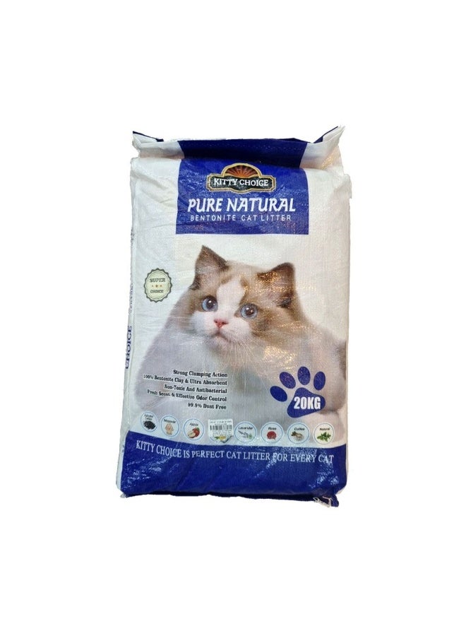 Kitty Choice Pure Natural Bentonite Baby Powder Fragrance Cat Litter, 20 kg - Image 1