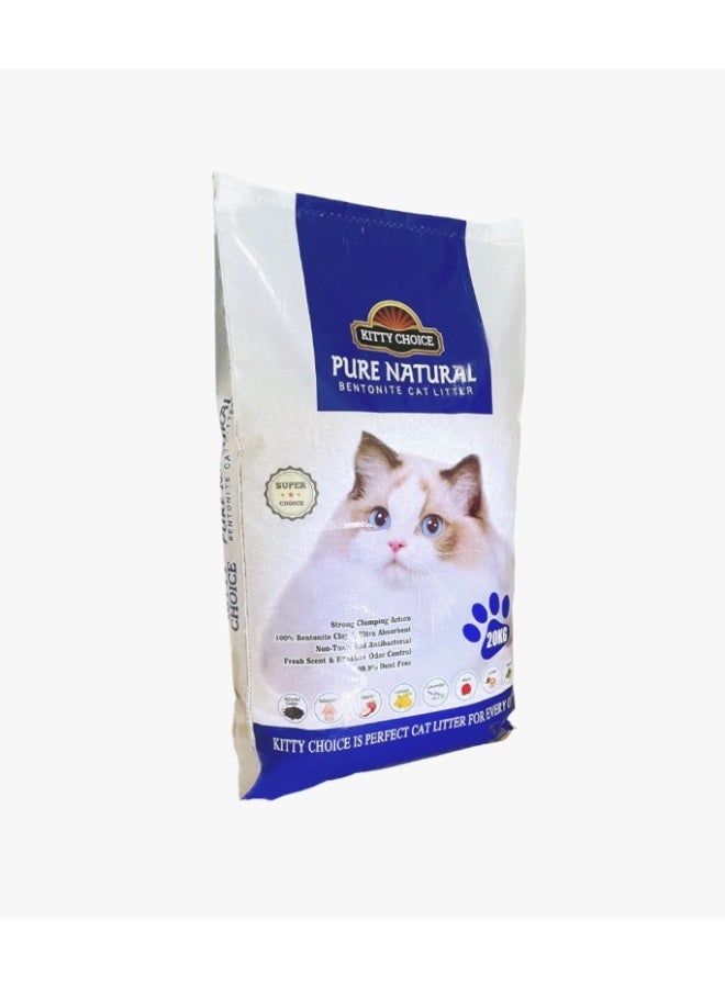 Kitty Choice Pure Natural Bentonite Baby Powder Fragrance Cat Litter, 20 kg - Image 3