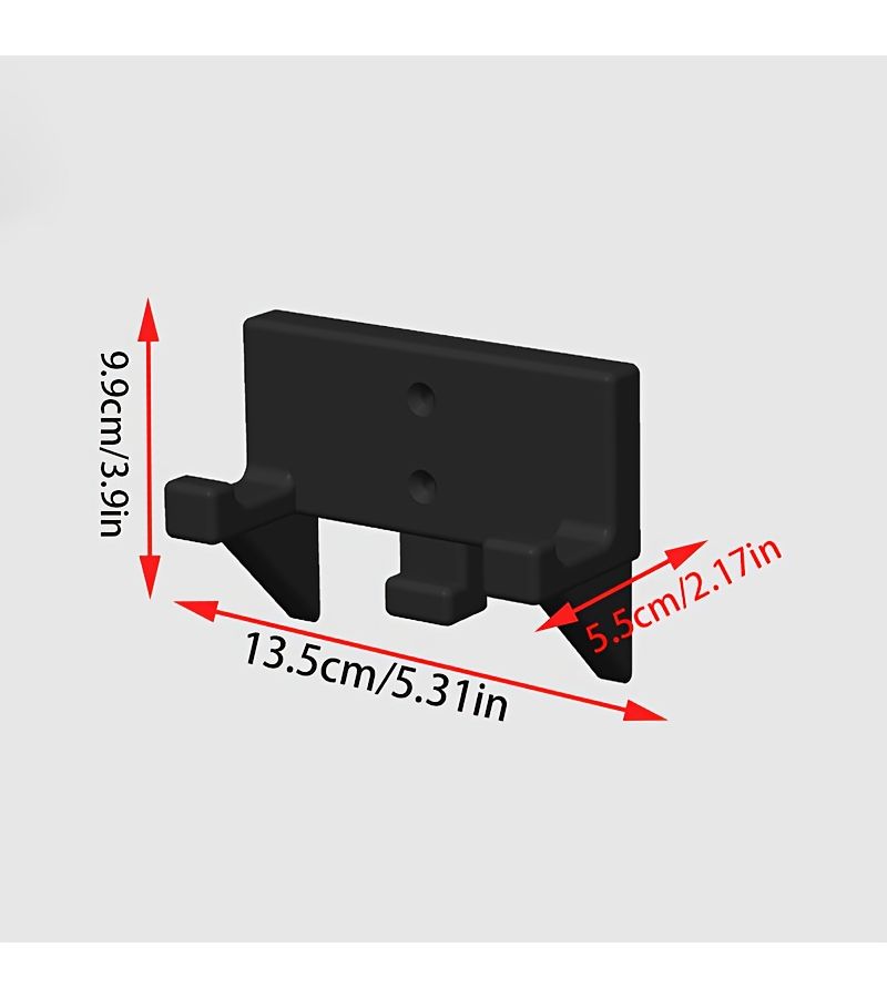 A Black 3D Printed Wall Mounted Bracket For Lawn Mowers And Hedge Trimmers Featuring A Sturdy Design And Durable ABS Material Suitable For Workshops Garages And DIY Enthusiasts - Image 3