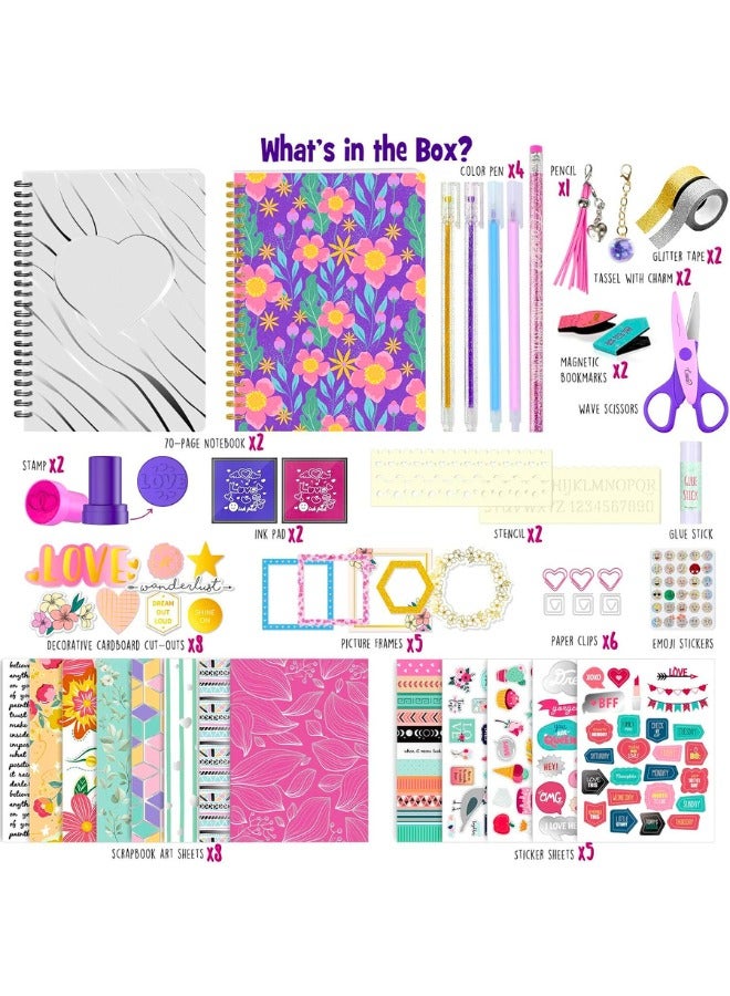 Chase Up 2-Pack DIY Journal Kit - Gifts for Girls Ages 8 9 10 11 12 13 14 Year Old - Toys for Girls - Birthday Gifts for Girl - Art & Crafts Toys for Kids - Scrapbook & Diary Supplies Set - Image 2