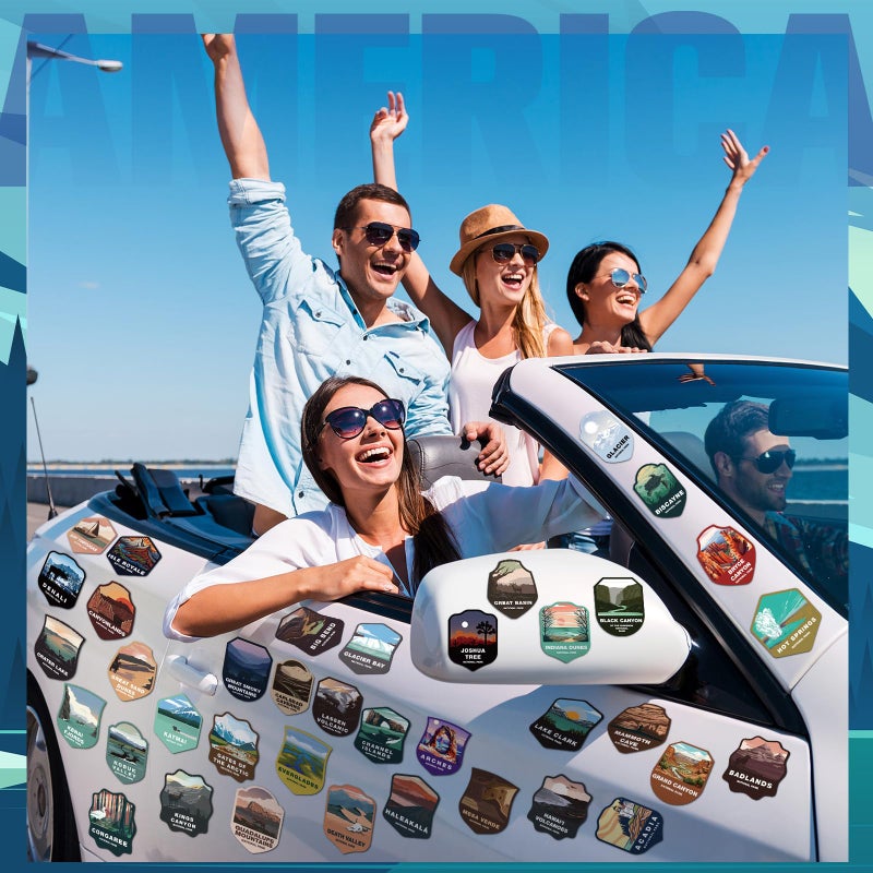 Kingdder 63 Pcs USA National Parks Magnet Outdoor Nature Traveling Camping Exploring Hiking Inspired Magnetic Refrigerator Stickers USA Travel Adventure Parks Souvenirs Gifts - Image 4