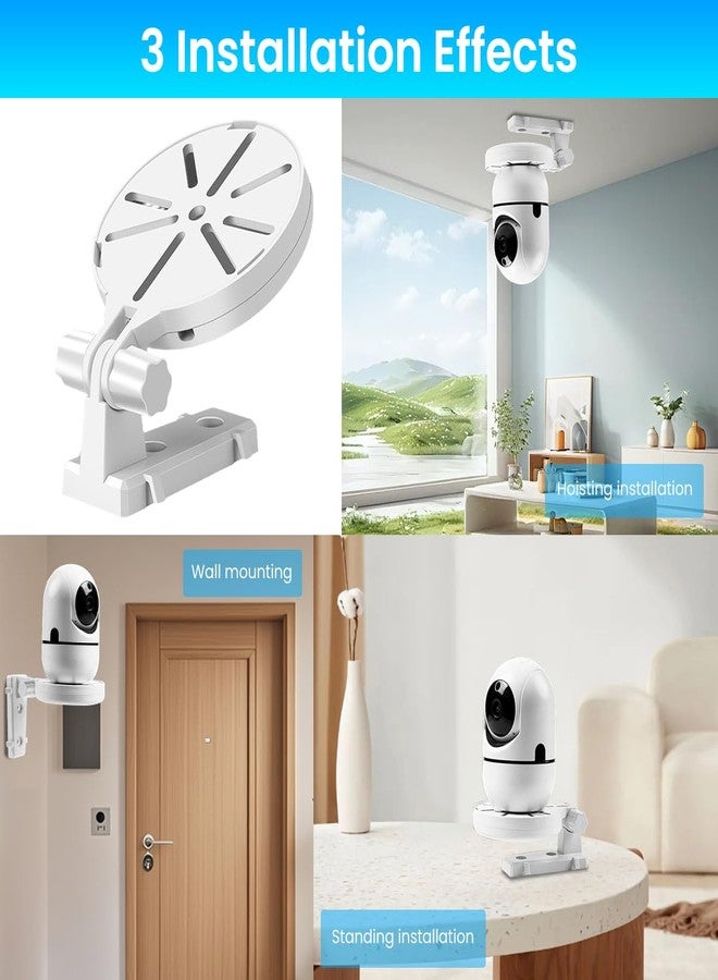 ZORBES® 2Pcs Baby Monitor Wall Mount Brackets, 145 ° Adjustable Angle, No Drill Security Dome Camera Wall Mounts Ceiling Mounts, Invisible Cord Management Design, with Installation Kit - Image 3