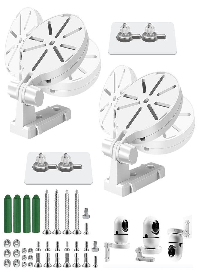 ZORBES® 2Pcs Baby Monitor Wall Mount Brackets, 145 ° Adjustable Angle, No Drill Security Dome Camera Wall Mounts Ceiling Mounts, Invisible Cord Management Design, with Installation Kit - Image 1