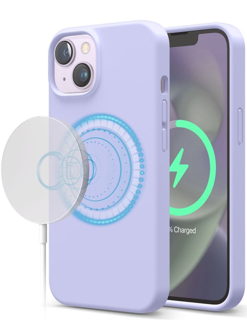 Elago Silicone Shockproof iPhone 14 Case Cover with MagSafe - Purple - Image 1