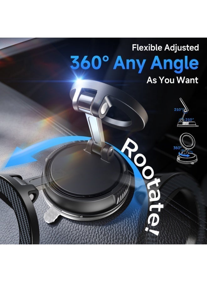 كينجوان حامل هاتف مغناطيسي للسيارة، قابل للتعديل بزاوية 360 درجة، قوة شفط فائقة تزيد عن 78 رطلاً ومغناطيس بقوة 2400 غرام، حامل هاتف للسيارة متوافق مع أجهزة iPhone 17 Pro Max و16 و15 و14 و13 و12 Air Plus، مصنوع من ألياف الكربون - Image 5