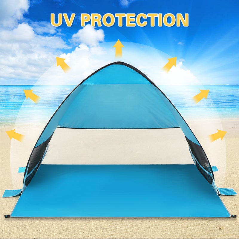 Automatic Pop Up Beach Tent Cabana Portable UPF 50+ Sun Shelter Camping Fishing Hiking Canopy - Image 2