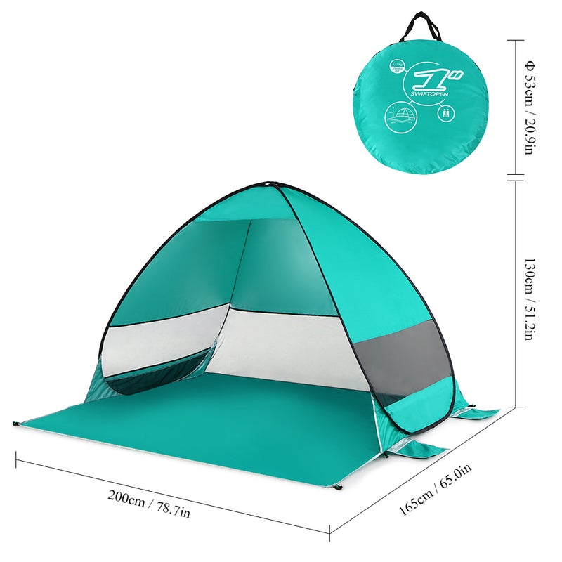Automatic Pop Up Beach Tent Cabana Portable UPF 50+ Sun Shelter Camping Fishing Hiking Canopy - Image 4