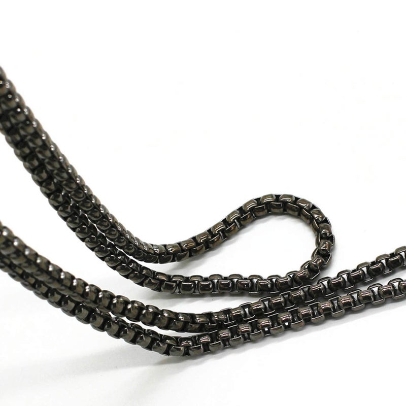 Model Worker Iron Box Chain Strap Handbag Chains Purse Chain Straps Shoulder Cross Body Replacement Straps with Metal Buckles (Gun-Black, 47") - Image 3