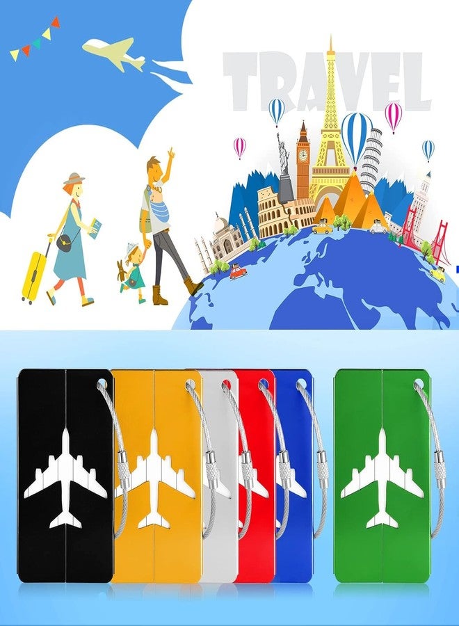 ZenCart بطاقات تعريف الأمتعة من زين كارت للحقائب || عبوة من 6 بطاقات تعريف للأمتعة || بطاقة تعريف أمتعة من الألومنيوم للحقائب || حلقة فولاذية لبطاقات تعريف الأمتعة (متعددة الألوان) - Image 3
