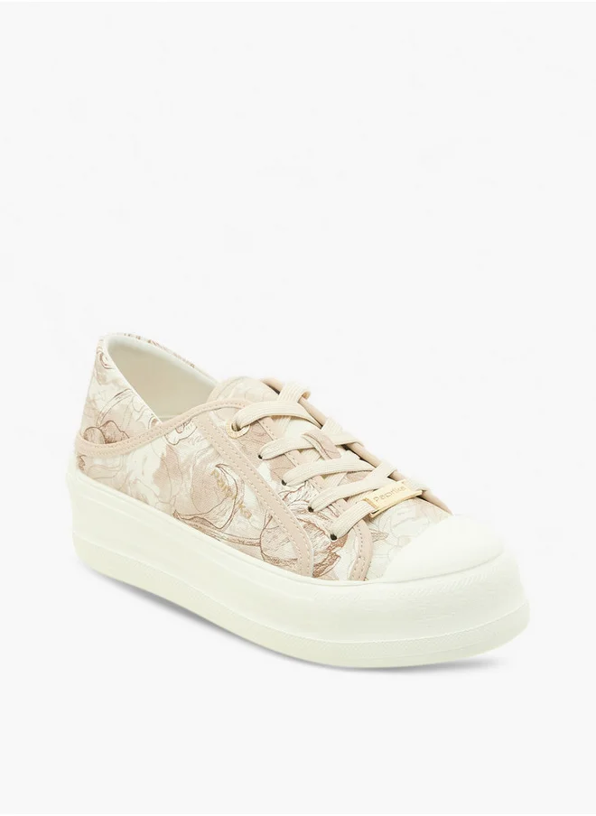 بابريكا Floral Print Lace-Up Sneakers