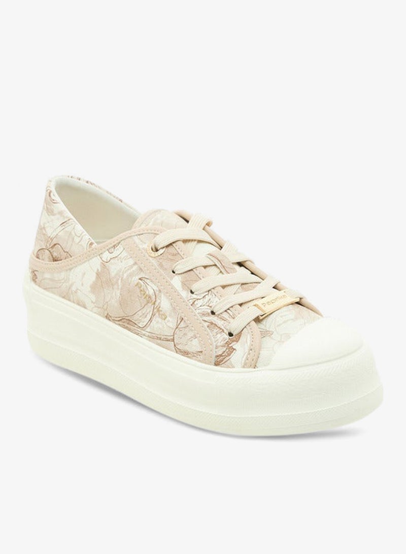 بابريكا سنيكرز نسائي بطبعة زهور برباط - Image 2