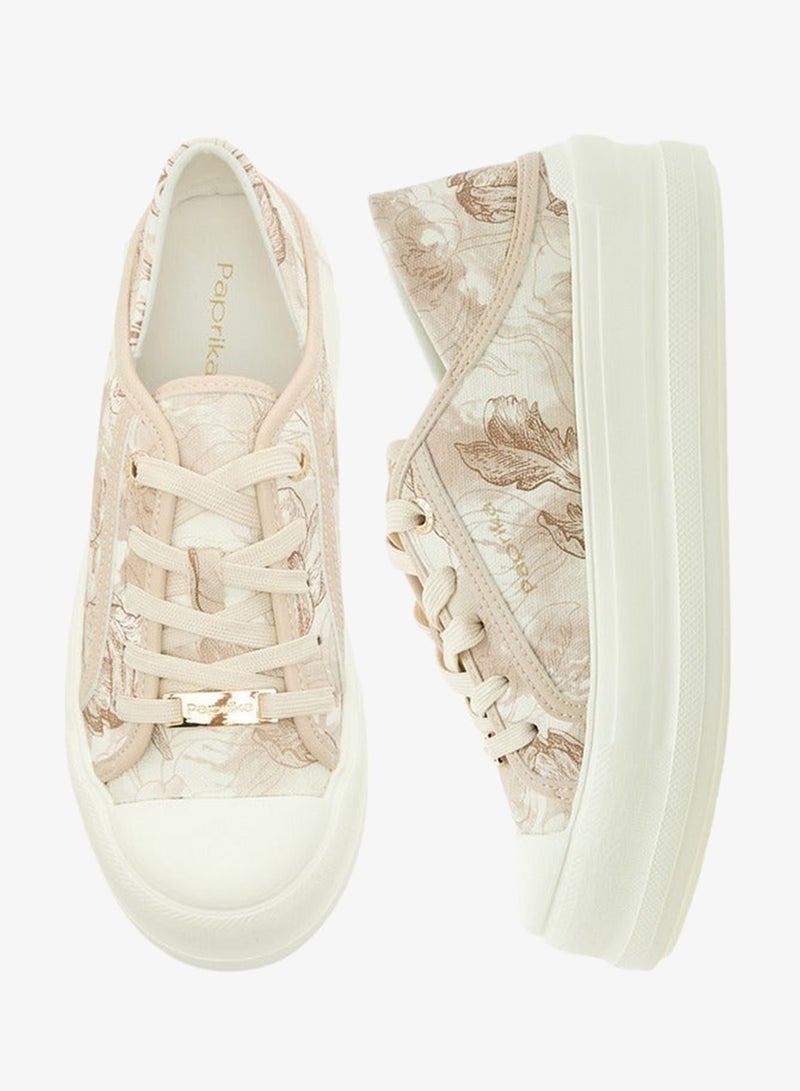 بابريكا سنيكرز نسائي بطبعة زهور برباط - Image 3