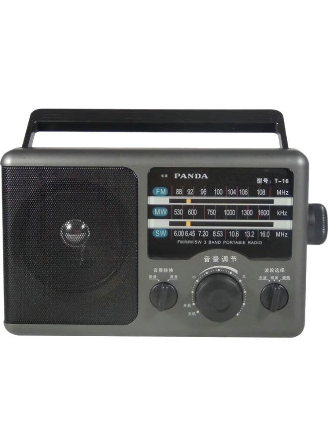 Panda T-16 Traditional Large Desktop Three-Band Full-Band Frequency Radio, Elderly Semiconductor Dry Battery Ac/Dc Radio, Car Backup (Upgraded Version)