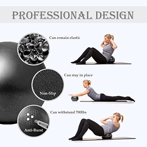 Goonidy Soft Pilates Ball 9 Inch, Ideal Small Exercise Ball Between Knee Squeeze for Physical Therapy Yoga Core Medicine Abs Pt Bouncy, Mini Rubber Fitball Barre Workout Equipment for Women Men Kid Toddler - Image 3