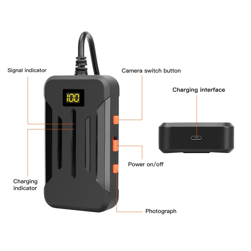 5.5mm 10m Inspection Camera - IP68 Waterproof 2560*1944 High Resolution With 9 Dimmable LEDs Rechargeable 2600mAh Battery for Air Conditioning Automobile Pipeline Sewer Vent Pipe Object Search - Image 5
