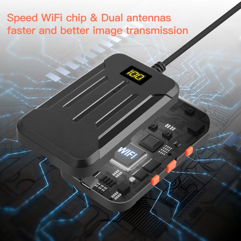 5.5mm 10m Inspection Camera - IP68 Waterproof 2560*1944 High Resolution With 9 Dimmable LEDs Rechargeable 2600mAh Battery for Air Conditioning Automobile Pipeline Sewer Vent Pipe Object Search - Image 3