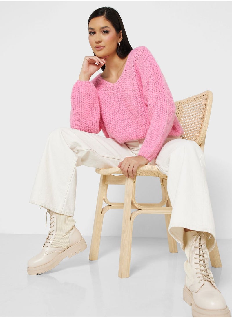 VERO MODA - V-Neck Knitted Sweater - Image 1