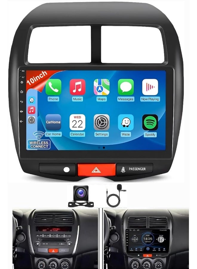 Vierex Android Car Stereo Screen For Mitsubishi ASX 2013-2015 Mitsubishi Outlander 2011-2017 With Apple Carplay Android Auto Wireless WiFi Bluetooth 4G Touchscreen AHD Camera Included (4+32GB Carplay) - Image 1