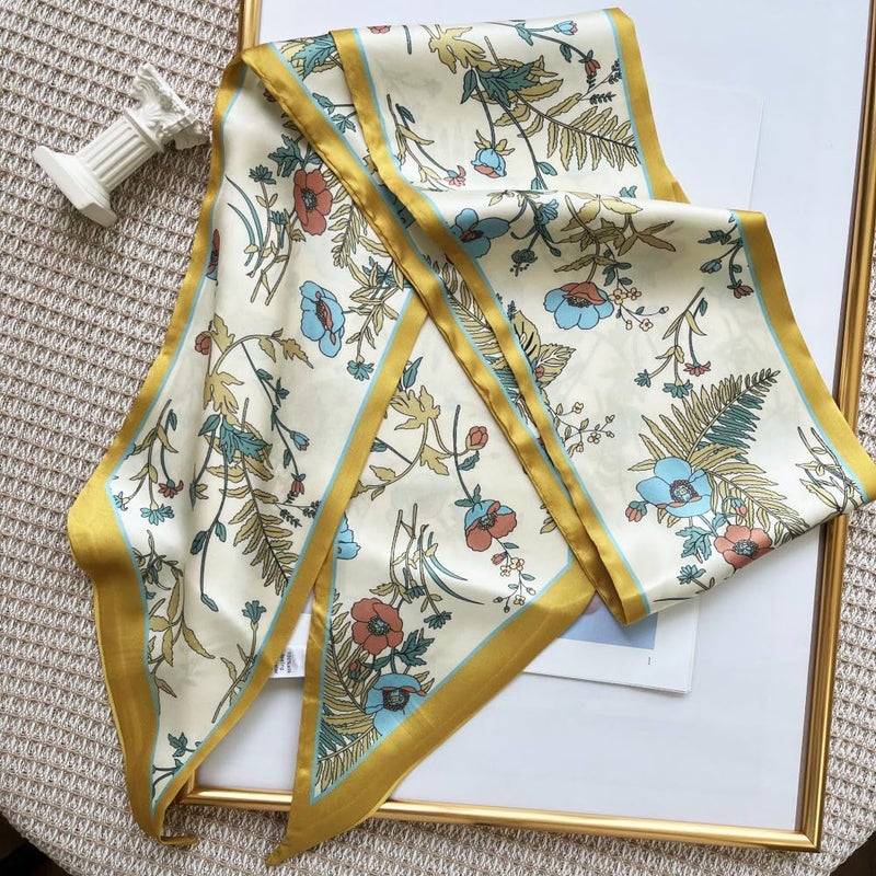 FONYVE Silk Head Scarf for Hair Fashion Headwrap for Women Lightweight Neck Tie - Image 4