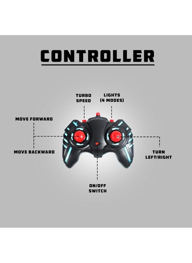 Wembley Monster Truck Remote Control Car Offroad High Speed Remote Car For Kids With 2 Speed And 4 Headlight Modes Rechargeable Rc Car - Made In India, Blue - Image 3