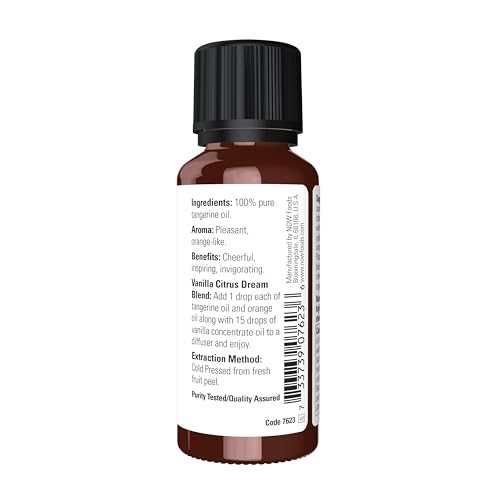 Now Foods NOW Essential Oils, Tangerine Oil, Cheerful Aromatherapy Scent, Cold Pressed, 100% Pure, Vegan, Child Resistant Cap, 1-Ounce - Image 2