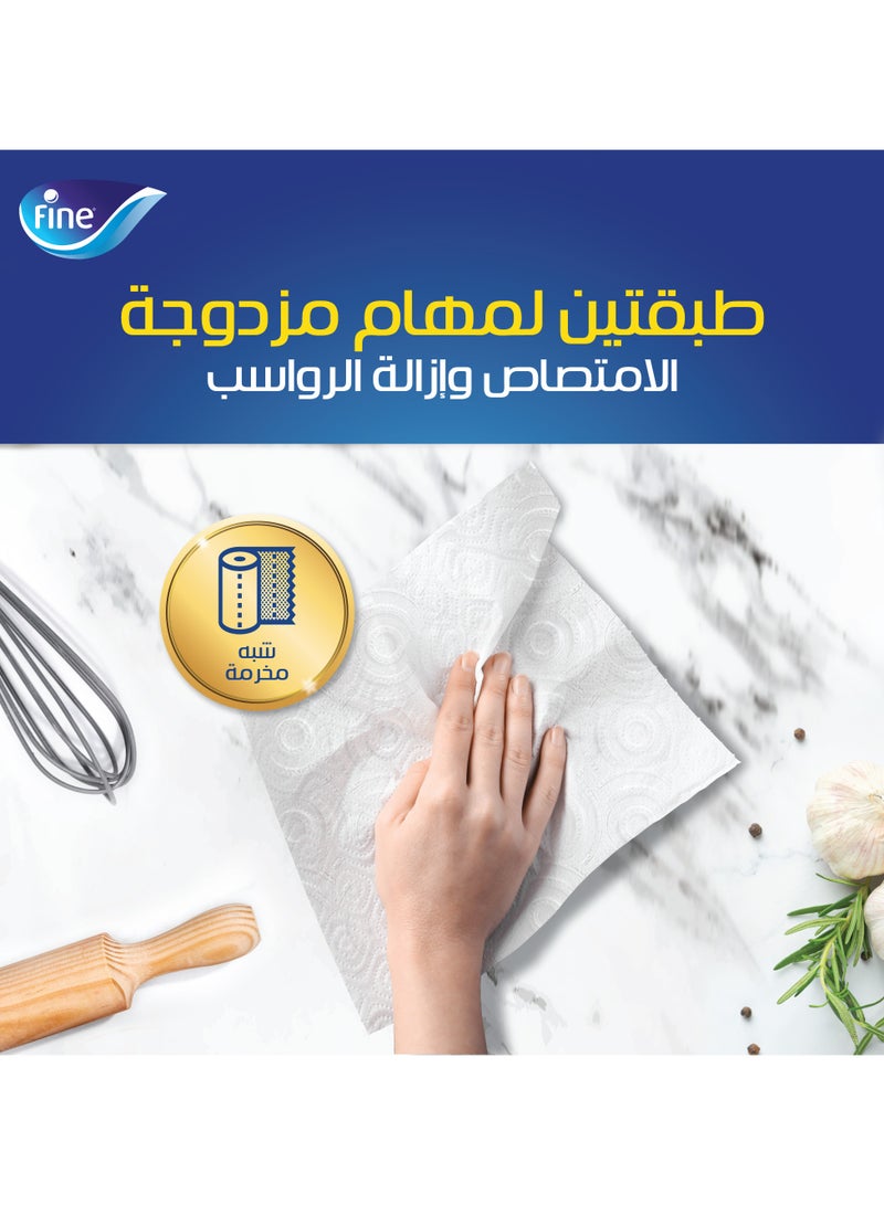 فاين مناديل رولات المطبخ الورقية فائقة النعومة عبوة من 8 قطع - Image 3