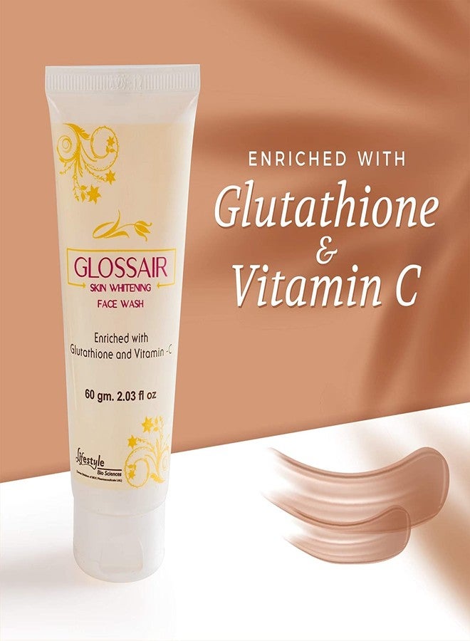 JBM ENTERPRISE glossair Face Wash for Skin Whitening with Vitamin C pack of 2 * 60gm - Image 2