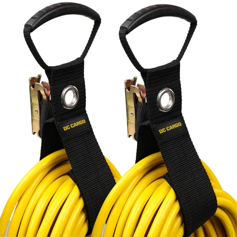 DC Cargo Mall Extension Cord Organizer ETrack Accessories for Pack of 2 Keep Cords Cables Hoses Etrack Accessories Organized On ETrack 17 Hook Loop Closure Keeps Cables Secure - Image 2