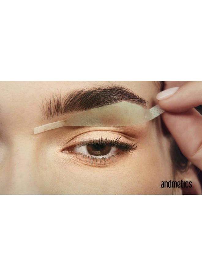 Andmetics VEGAN Andmetics Brow Wax Strips for Thicker & Fuller Brows - Eyebrows - Hair Removal with Aloe Vera, 8 STRIPS + 4 CALMING WIPES - Patented Strips  - Image 5