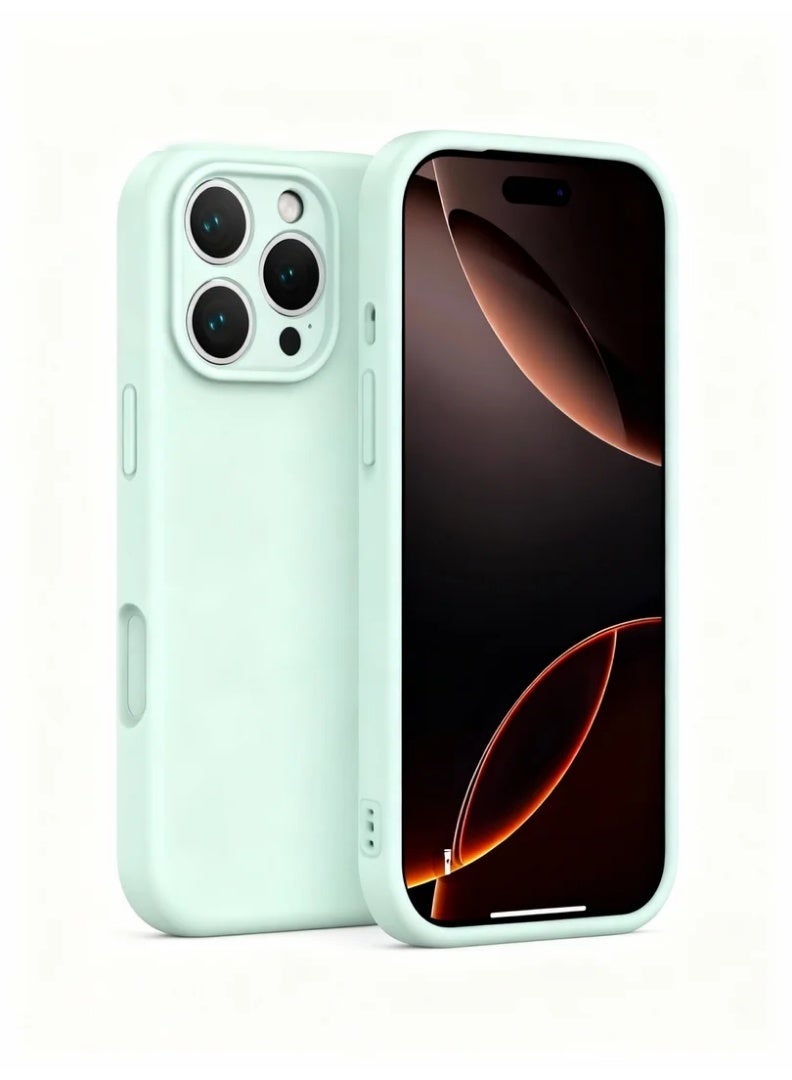 Orange Life Phone Case for iPhone 17 Pro Max Liquid Silicone Protective Cover with Precise Cutouts Shockproof Design AI Button Support Soft Touch Anti-Fingerprint Full Coverage Slim Fit Camera Protection Light Mint Green - Image 2