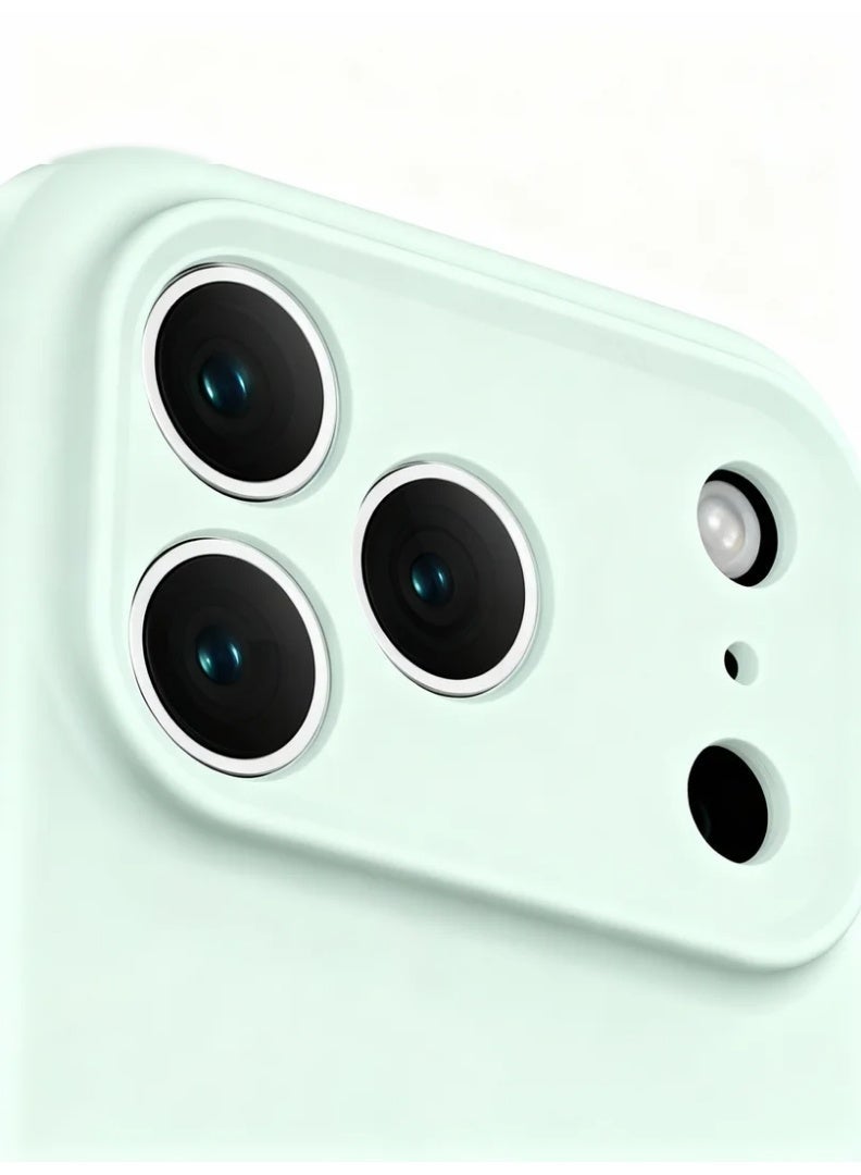 Orange Life Phone Case for iPhone 17 Pro Max Liquid Silicone Protective Cover with Precise Cutouts Shockproof Design AI Button Support Soft Touch Anti-Fingerprint Full Coverage Slim Fit Camera Protection Light Mint Green - Image 5