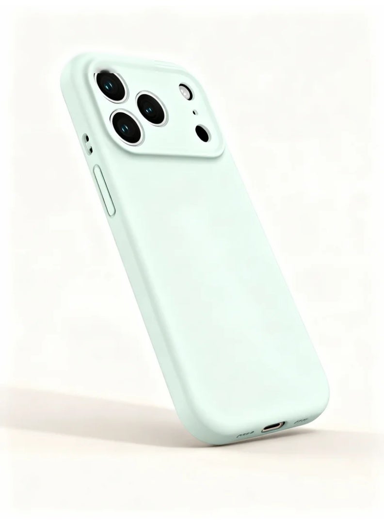 Orange Life Phone Case for iPhone 17 Pro Max Liquid Silicone Protective Cover with Precise Cutouts Shockproof Design AI Button Support Soft Touch Anti-Fingerprint Full Coverage Slim Fit Camera Protection Light Mint Green - Image 3