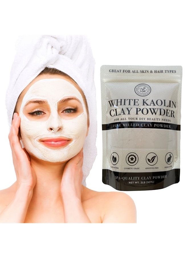 Bare Essentials Living - Natural White Kaolin Clay Powder – Great for DIY Spa Clay Face Mask Maker, Hair, Body, Soap, Deodorant, Bath Bomb, Makeup, Lotion & Gardening – Woman Owned & Sourced in the USA – 2 Pounds - Image 1